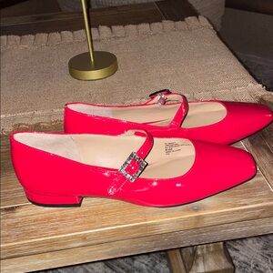 Chic Red Mary Jane Flats